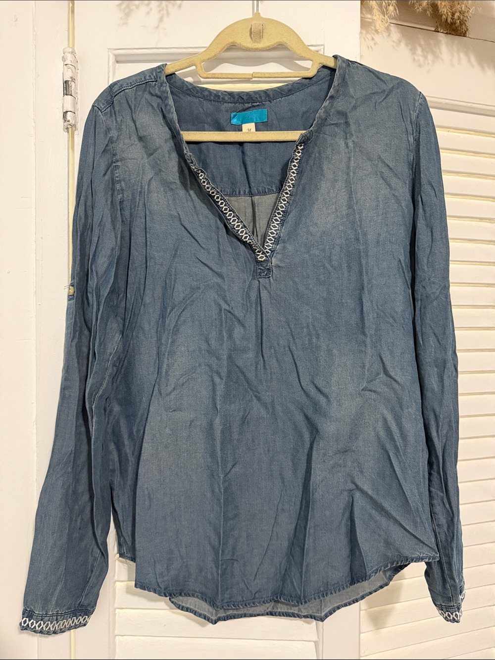 Chambray Long Sleeve Top
